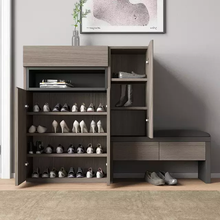 Load image into Gallery viewer, Modern Shoe Cabinet with Extended Seat